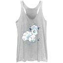 【送料無料】 ライセンス キャラクター レディース Tシャツ トップス Juniors' Pokemon Ice Vulpix Racerback Tank Top White Heather