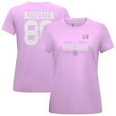 【送料無料】 レベルウェア レディース Tシャツ トップス Women's Levelwear David Pastrnak Violet Boston Bruins Hockey Fights Cancer Anthem Name & Number T-Shirt Bsb Multi(4)