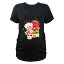 【送料無料】 ライセンス キャラクター レディース Tシャツ トップス Maternity Strawberry Shortcake Heart Shaped Strawberries Graphic Tee Black