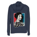 【送料無料】 スター ウォーズ レディース Tシャツ トップス Plus Size Star Wars Princess Leia I Love You Cowlneck Graphic Lightweight Long Sleeve Navy