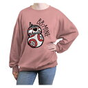 【送料無料】 スター ウォーズ レディース Tシャツ トップス Juniors' Star Wars BB-8 BB-Mine Oversized Graphic Pullover Desert Pink