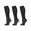 【送料無料】 メモイ レディース 靴下 アンダーウェア Women's 3 Pairs Buttersoft Knee-high Socks Black(4)