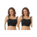 【送料無料】 アレグラ ケー レディース ブラジャー アンダーウェア 2 Packs Women's Wirefree Bras Strapless Breat...