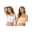 【送料無料】 アレグラ ケー レディース ブラジャー アンダーウェア 2 Packs Women's Wirefree Bras Strapless Breat...