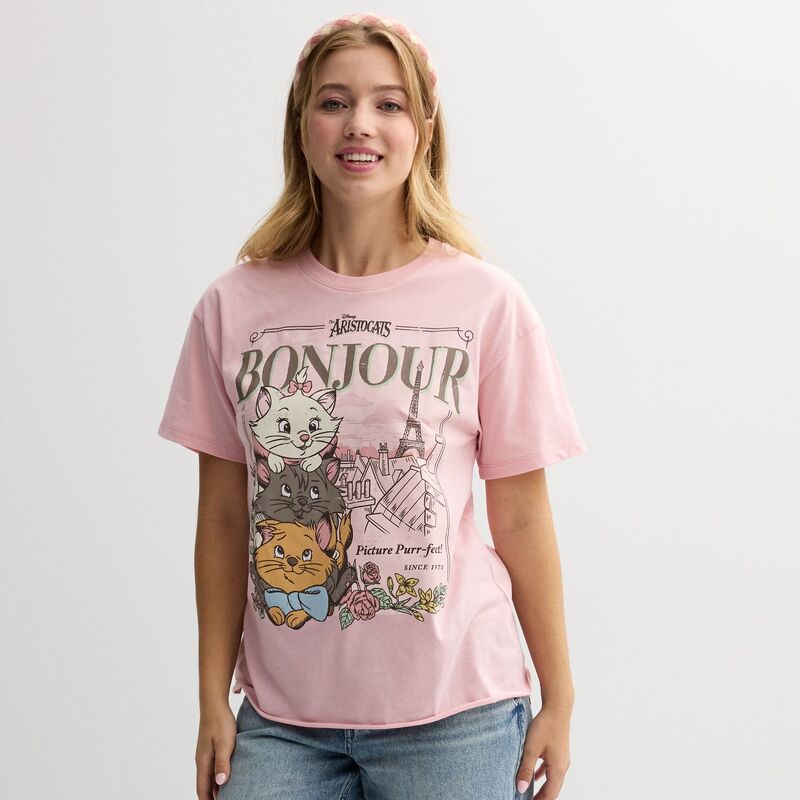 ReVida ŷԾŹ㤨̵֡ 饤 饯 ǥ T ȥåץ Disney's The Aristocats Bonjour Paris Juniors' Crewneck Graphic T-Shirt Coral BlushפβǤʤ4,980ߤˤʤޤ