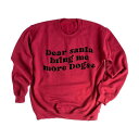 【送料無料】 Simply Sage Market レディース Tシャツ トップス Dear Santa Bring Me More Dogs Wavy Sweatshirt Cardinal