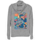 【送料無料】 ディズニー レディース Tシャツ トップス Disney's Minnie Mouse Winking Women's Cowlneck Graphic Lightweight Long Sleeve Gray Heather(4)