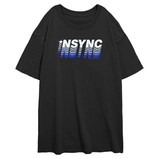 【送料無料】 ライセンス キャラクター レディース Tシャツ トップス Juniors' NSYNC Sporty Tour Oversized Graphic Tee Black 【送料無料】 ライセンス キャラクター レディース Tシャツ トップス Juniors' NSYNC Sporty Tour Oversized Graphic Tee Black