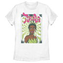 【送料無料】 ディズニー レディース Tシャツ トップス Disney's The Princess And The Frog Tiana Groovy Portrait Juniors' Graphic Tee White(4)