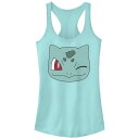 【送料無料】 ライセンス キャラクター レディース Tシャツ トップス Juniors' Pokemon Bulbasaur Winking Face Racerback Tank Top Cancun