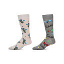 【送料無料】 メモイ メンズ 靴下 アンダーウェア Men's 2 Pair Pack Novelty Sports Crew Socks Oatmeal