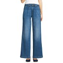 【送料無料】 ランズエンド レディース デニムパンツ ボトムス Women's Lands' End Soft High Rise Pleated Wide Leg Jeans Indigo Tide Blue(4)