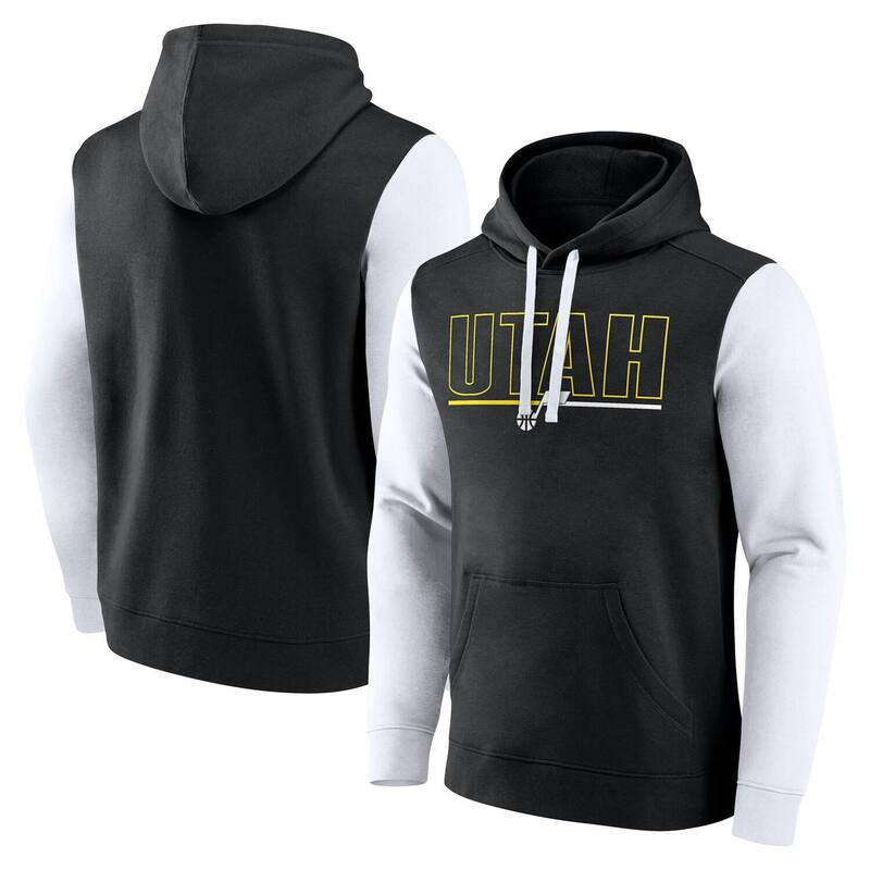 ̵ ֥ǥå  T ȥåץ Men's Black Utah Jazz Outline Colorblock...
