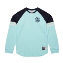 【送料無料】 ミッチェル&ネス メンズ Tシャツ トップス Men's Mitchell & Ness Light Blue Seattle Kraken Thermal Henley Long Sleeve T-Shirt Krk Light(4)