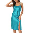 【送料無料】 cheibear レディース ナイトウェア アンダーウェア Women's Satin Nightshirt Sleeveless Backles...