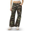【送料無料】 オールモストフェイマス レディース デニムパンツ ボトムス Juniors' Almost Famous Camo Barrel Leg Carg...