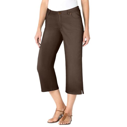 【送料無料】 ウーマン ウィズイン レディース カジュアルパンツ ボトムス Woman Within Women's Plus Size Petite Capri Stretch Denim Jean Chocolate 【送料無料】 ウーマン ウィズイン レディース カジュアルパンツ ボトムス Woman Within Women's Plus Size Petite Capri Stretch Denim Jean Chocolate