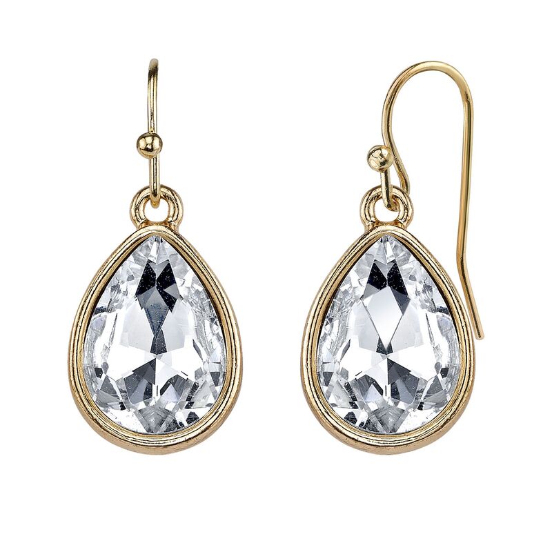 【送料無料】 1928 レディース ピアス・イヤリング アクセサリー 1928 Simulated Crystal Teardrop Earrings Gold Tone