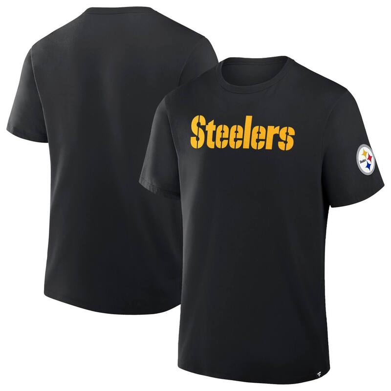 ̵ եʥƥ  T ȥåץ Men's Fanatics Black Pittsburgh Steelers ...