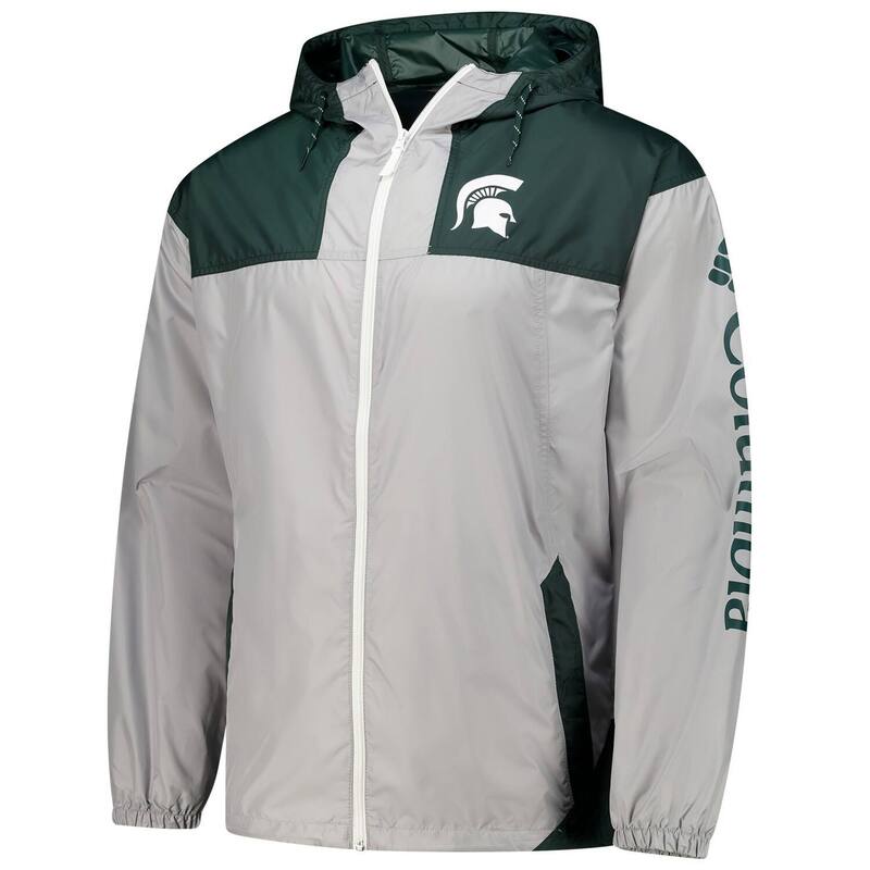 【送料無料】 コロンビア メンズ ジャケット・ブルゾン アウター Men's Columbia Gray Michigan State Spartans Flash Challenger II Omni-Shade Full-Zip Windbreaker Jacket Msu Grey