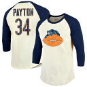 【送料無料】 マジェスティック メンズ Tシャツ トップス Men's Majestic Threads Walter Payton Cream/Navy Chicago Bears Retired Player Name & Number 3/4 Raglan Sleeve T-Shirt Brs Beige