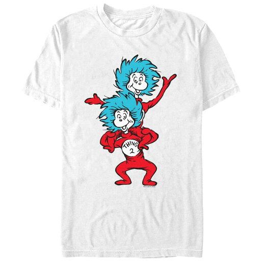 【送料無料】 ライセンス キャラクター メンズ Tシャツ トップス Men's Dr. Seuss Thing 1 And Thing 2 Graphic Tee White 【送料無料】 ライセンス キャラクター メンズ Tシャツ トップス Men's Dr. Seuss Thing 1 And Thing 2 Graphic Tee White