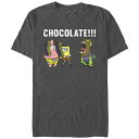 【送料無料】 ライセンス キャラクター メンズ Tシャツ トップス Men's SpongeBob SquarePants Crazy For Chocolate Graphic Tee Charcoal Heather