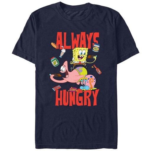 【送料無料】 ライセンス キャラクター メンズ Tシャツ トップス Men's SpongeBob SquarePants Always Hungry Graphic Tee Navy 【送料無料】 ライセンス キャラクター メンズ Tシャツ トップス Men's SpongeBob SquarePants Always Hungry Graphic Tee Navy
