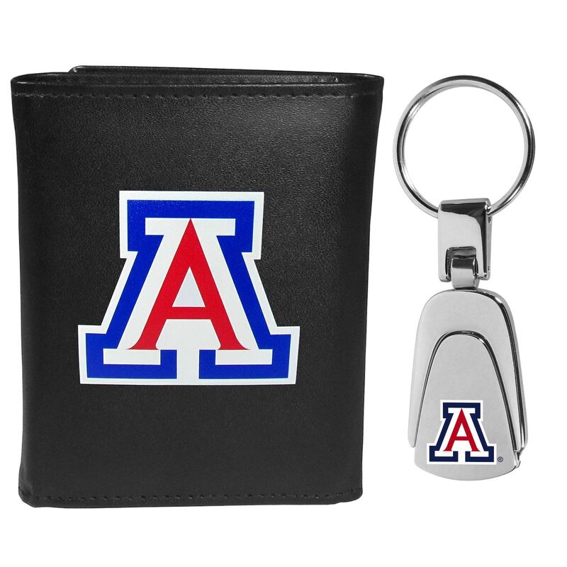 【送料無料】 アンブランデッド メンズ 財布 アクセサリー Arizona Wildcats Tri-Fold Wallet & Keychain Arz Multi None