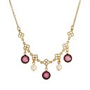 【送料無料】 1928 レディース ネックレス・チョーカー・ペンダントトップ アクセサリー 1928 Gold Tone Filigree Crystal & Simulated Pearl Collar Necklace Purple(4)