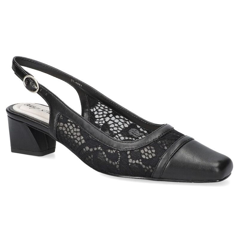 イージーストリート レディース シューズ パンプス Easy Street Fortune Square Toe Slingback Women'shoes Black ブラック(4)