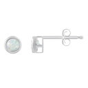 【送料無料】 Celebration Gems レディース ピアス・イヤリング アクセサリー Celebration Gems 10k Gold 3 mm Round Lab-Created Opal Stud Earrings 10k White Gold(4)