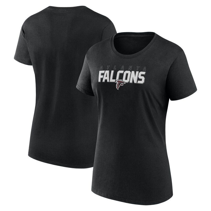 【送料無料】 アンブランデッド レディース Tシャツ トップス Women's Logo Athletic Black Atlanta Falcons Lean Cotton T-Shirt Fal Black