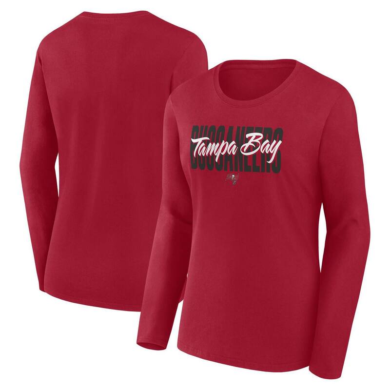 アンブランデッド レディース トップス Tシャツ Unbranded Women's Red Tampa Bay Buccaneers Grip Lon..