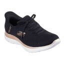 【送料無料】 スケッチャーズ レディース スニーカー シューズ Skechers Hands Free Slip-ins Summits Night Chic Women's Sneakers Black Rose Gold