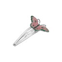 【送料無料】 1928 レディース ヘアアクセサリー アクセサリー 1928 Silver Tone Enamel Pink Butterfly Snap Ha...