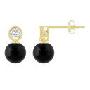 【送料無料】 Celebration Gems レディース ピアス・イヤリング アクセサリー Celebration Gems 10k Gold 5 mm Sphere Gemstone Drop Earrings Onyx