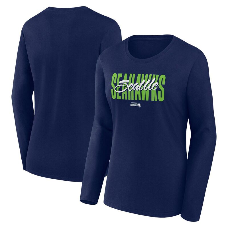 アンブランデッド レディース トップス Tシャツ Unbranded Women's College Navy Seattle Seahawks Gri..