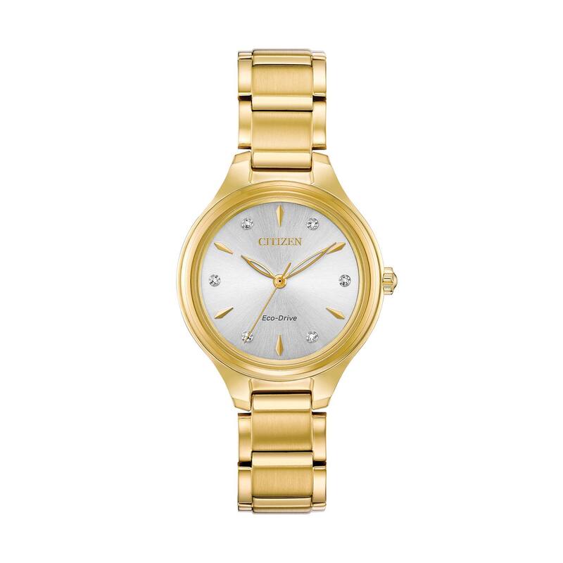 【送料無料】 シチズン レディース 腕時計 アクセサリー Citizen Eco-Drive Women's Corso Diamond Accent Stainless Steel Watch - FE2102-55A Gold Tone