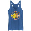 【送料無料】 ライセンス キャラクター レディース Tシャツ トップス Juniors' Pokemon Best Pals Racerback Tank Top Royal Heather