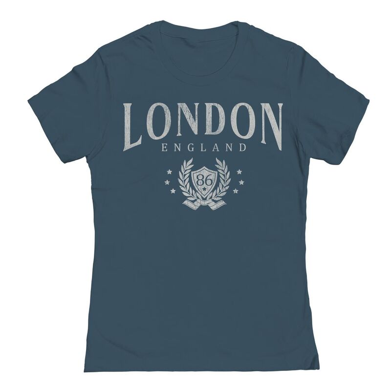 【送料無料】 アンブランデッド レディース Tシャツ トップス Junior's London Graphic Tee Indigo
