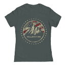 【送料無料】 アンブランデッド レディース Tシャツ トップス Junior's Yellowstone With Flag Graphic Tee Heavy Metal(4)