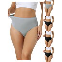【送料無料】 アレグラ ケー レディース パンツ アンダーウェア 5 Packs Women's Hign Waist G-string Thongs Tummy Control Stretch Panties T-back Undepants Black Grey