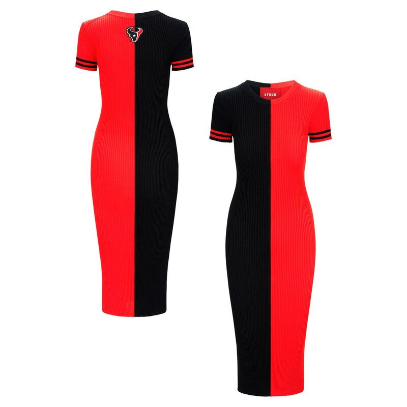 【送料無料】 スタウド レディース ワンピース トップス Women's STAUD Navy/Red Houston Texans Colleen Dress Txs Navy