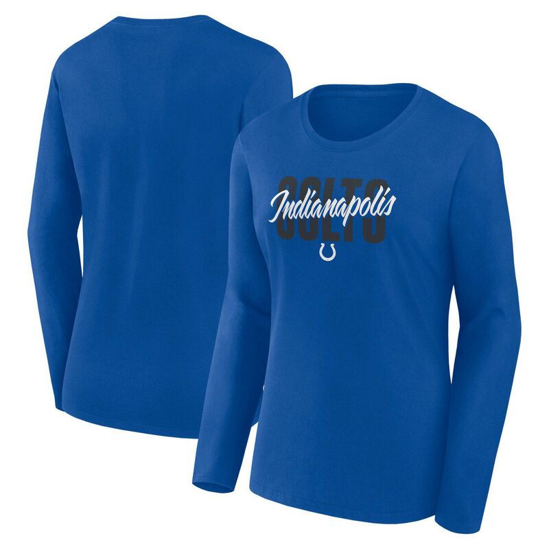 アンブランデッド レディース トップス Tシャツ Unbranded Women's Royal Indianapolis Colts Grip Lon..