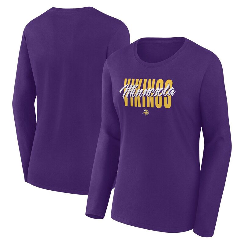 アンブランデッド レディース トップス Tシャツ Unbranded Women's Purple Minnesota Vikings Grip Lon..