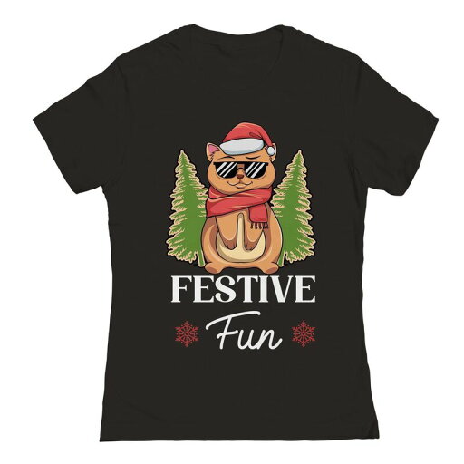 【送料無料】 アンブランデッド レディース Tシャツ トップス Junior's Christmas Festive Fun Graphic Tee Black 【送料無料】 アンブランデッド レディース Tシャツ トップス Junior's Christmas Festive Fun Graphic Tee Black