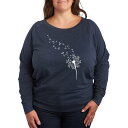 【送料無料】 ライセンス キャラクター レディース Tシャツ トップス Plus Size Dandelion Seeds French Terry Long Sleeve Tee Heather Blue