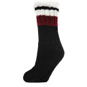 【送料無料】 メモイ レディース 靴下 アンダーウェア Varsity Chenille Plush-lined Non-skid Socks Black
