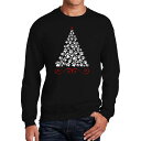 【送料無料】 エルエーポップアート メンズ Tシャツ トップス Paw Christmas Tree - Men's Word Art Crewneck Sweatshirt Black